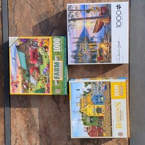 1000 Piece Jigsaw Puzzles (Lot of 3)